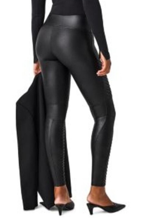 SPANX Pants - NEW! SPANX Faux leather moto leggings.  Great stretch black
